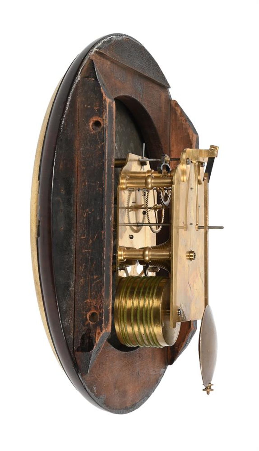A REGENCY MAHOGANY FUSEE DIAL WALL TIMEPIECE - Image 2 of 3
