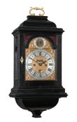 A GEORGE I EBONISED TABLE/BRACKET CLOCK OF SMALLER PROPORTIONS WITH PULL-QUARTER REPEAT ON SIX BELLS