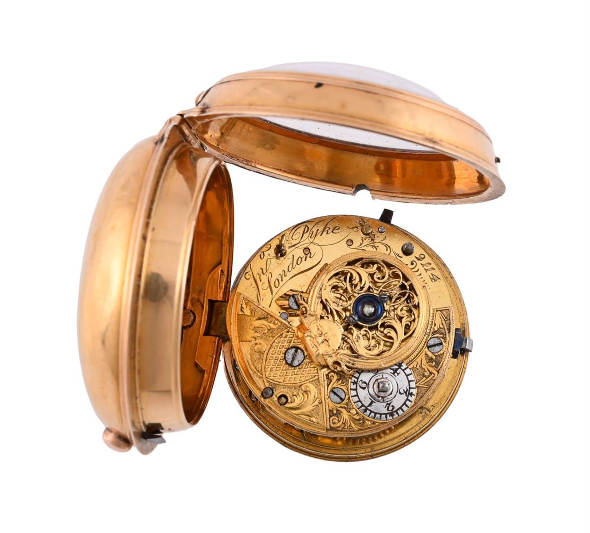 A RARE GEORGE III GOLD POCKET WATCH WITH CYLINDER ESCAPEMENT AND CENTRE SECONDS - Bild 3 aus 5