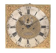 A GEORGE III THIRTY-HOUR LONGCASE CLOCK MOVEMENT AND DIAL