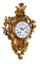 A FRENCH LOUIS XV STYLE GILT BRASS CARTEL CLOCK