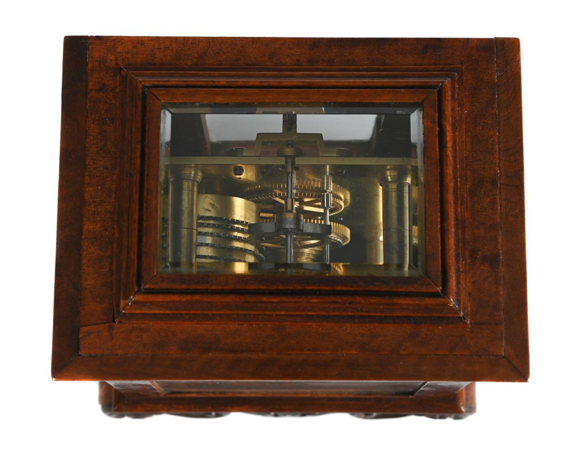 A VICTORIAN MAHOGANY SMALL FIVE GLASS MANTEL TIMEPIECE - Image 2 of 3