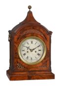 A GEORGE III BRASS MOUNTED FIGURED MAHOGANY TABLE/BRACKET CLOCK WITH TRIP-HOUR REPEAT