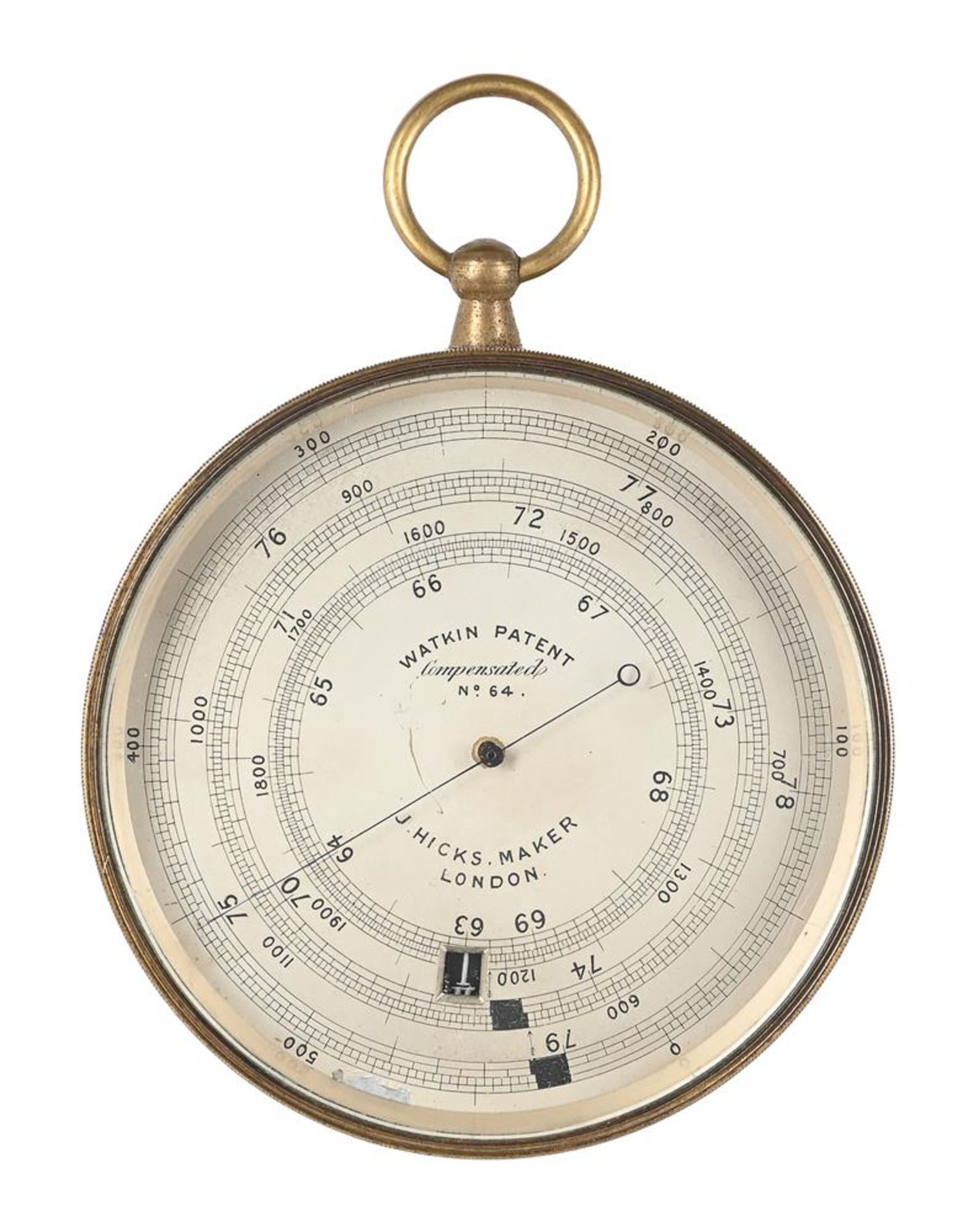 A LATE VICTORIAN WATKIN PATENT EXTENDED SCALE ANEROID SURVEYING/MINING BAROMETER - Bild 2 aus 3