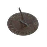 AN EDWARDIAN PATINATED BRASS GARDEN SUNDIAL