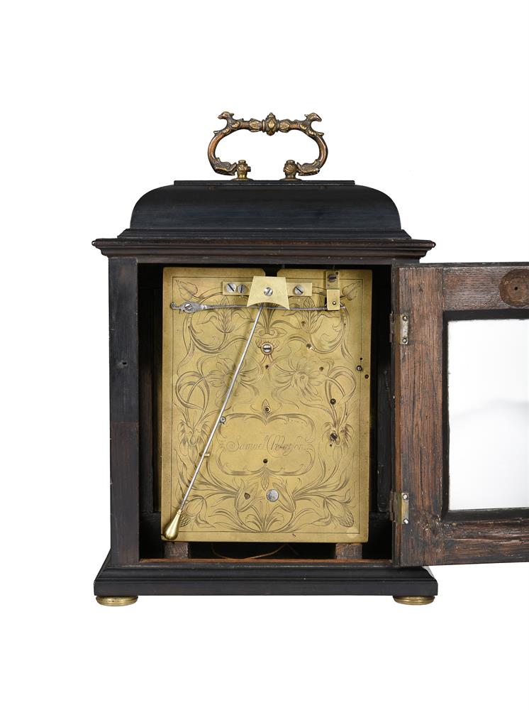 Y A FINE WILLIAM AND MARY EBONY TABLE CLOCK WITH SILENT PULL-QUARTER REPEAT ON TWO BELLS - Image 2 of 7