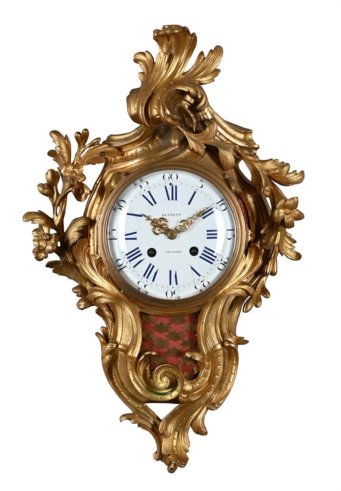 A FRENCH LOUIS XV STYLE GILT BRASS CARTEL CLOCK - Image 2 of 4