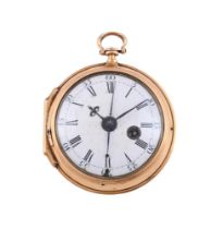 A RARE GEORGE III GOLD POCKET WATCH WITH CYLINDER ESCAPEMENT AND CENTRE SECONDS