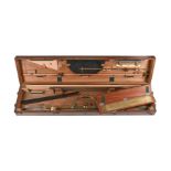 Y A FRENCH WALNUT-CASED PART SET OF NAVAL ARCHITECT OR CARTOGRAPHERS DRAWING INSTRUMENTS