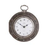A REGENCY SILVER AND TORTOISHELL TRIPLE-CASED VERGE POCKET WATCH FOR THE MIDDLE EASTERN MARKET