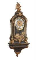 Y A FRENCH REGENCE BOULLE BRACKET CLOCK WITH WALL BRACKET