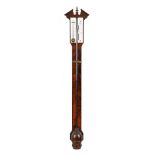 A GEORGE III MAHOGANY MERCURY STICK BAROMETER