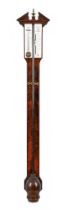 A GEORGE III MAHOGANY MERCURY STICK BAROMETER