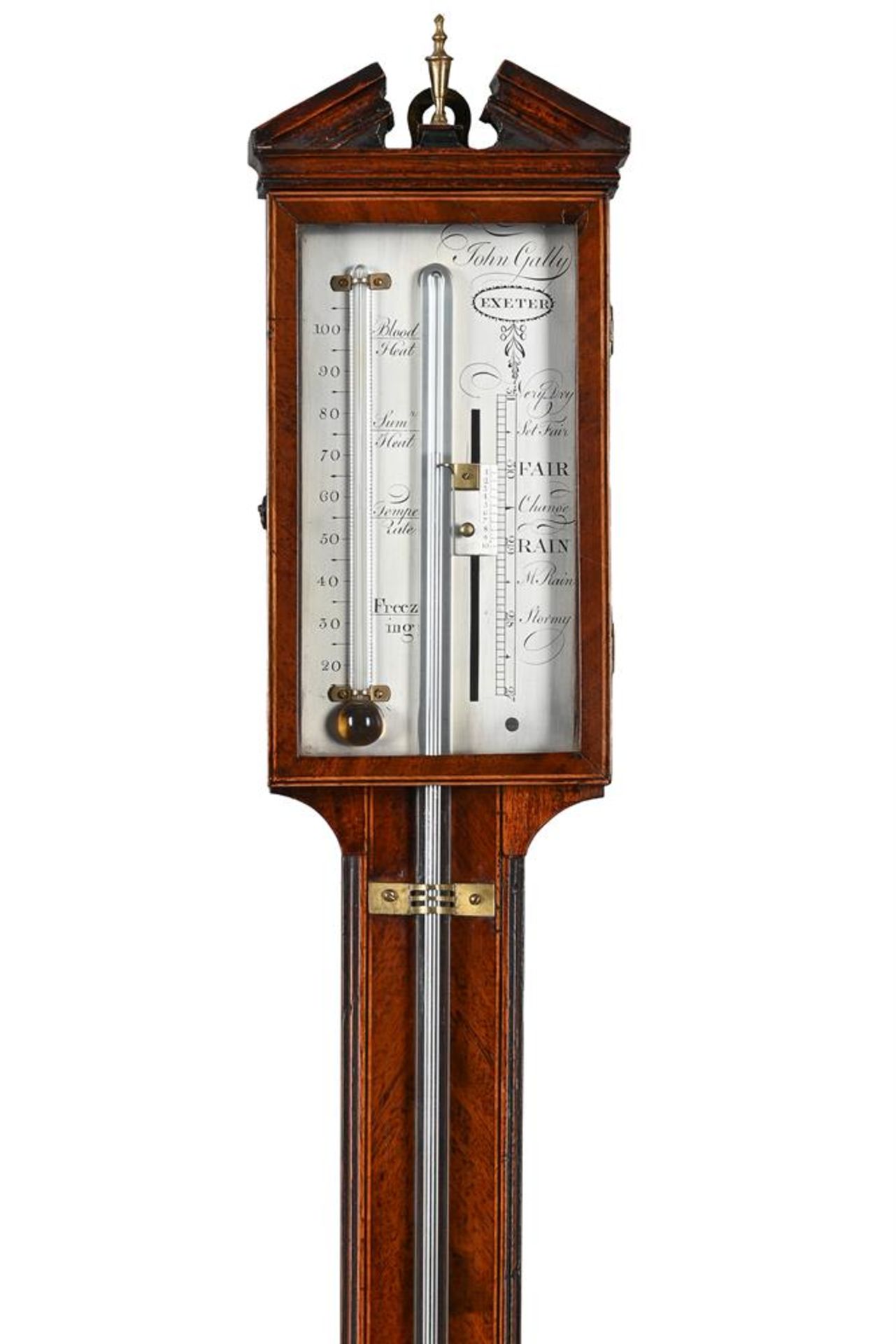 A REGENCY LINE INLAID MAHOGANY MERCURY STICK BAROMETER - Bild 2 aus 2