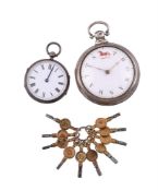 AN REGENCY SILVER PAIR-CASED VERGE POCKET WATCH WITH DIAL UNUSUALLY INSCRIBED FOR THE ORIGINAL OWNER