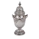 A GEORGE II SILVER SUGAR CASTER