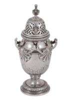 A GEORGE II SILVER SUGAR CASTER