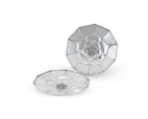 A PAIR OF SILVER DISHES