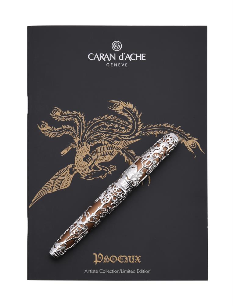 CARAN D'ACHE, PHOENIX, A LIMITED EDITION SILVER COLOURED FOUNTAIN PEN - Image 3 of 3