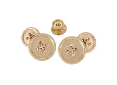 TIFFANY & CO., A PAIR OF GOLD COLOURED BUTTON CUFFLINKS
