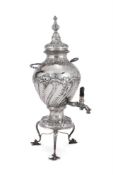 A SILVER TEA URN