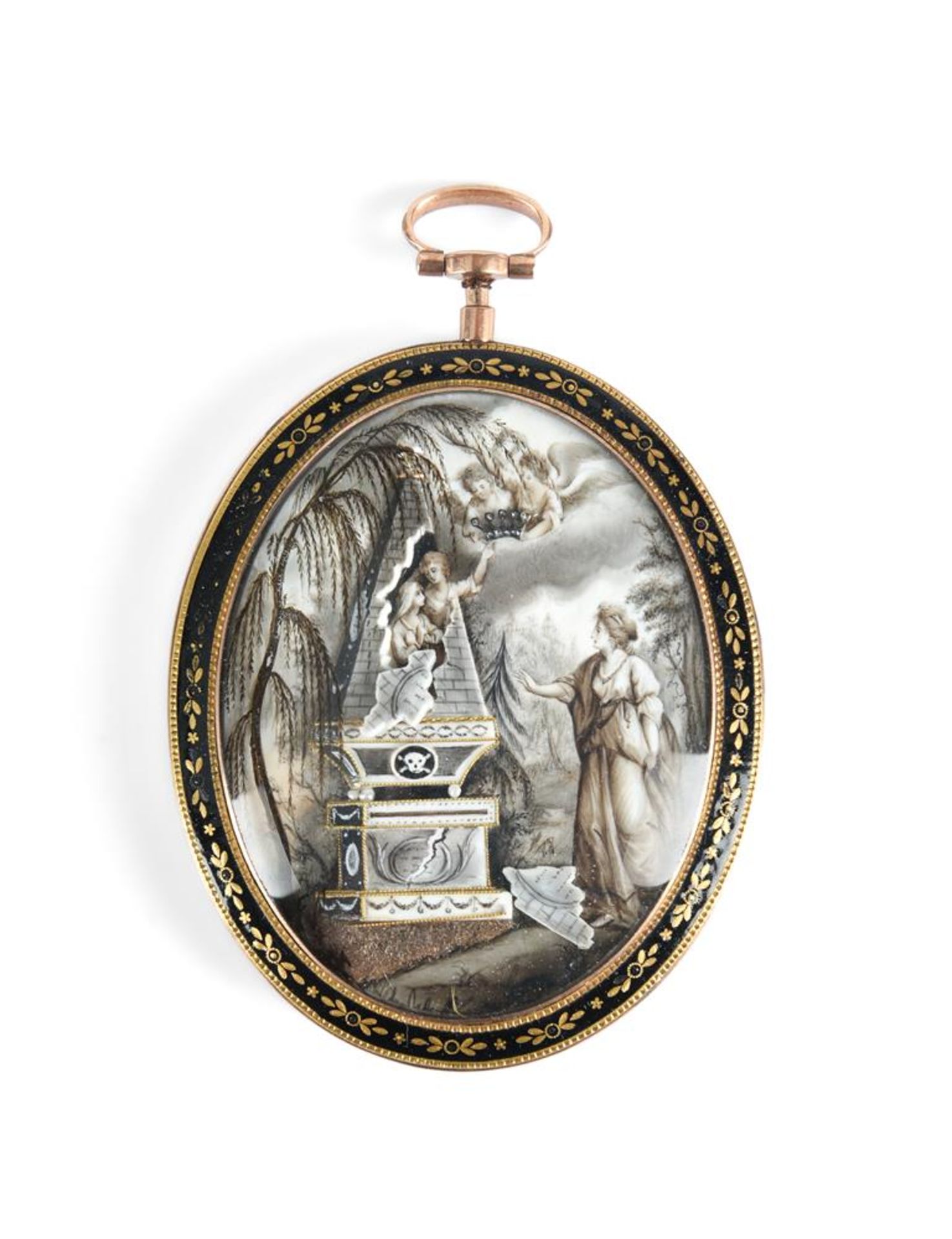 Y A GEORGE III MOURNING LOCKET PENDANT, CIRCA 1790