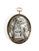 Y A GEORGE III MOURNING LOCKET PENDANT, CIRCA 1790