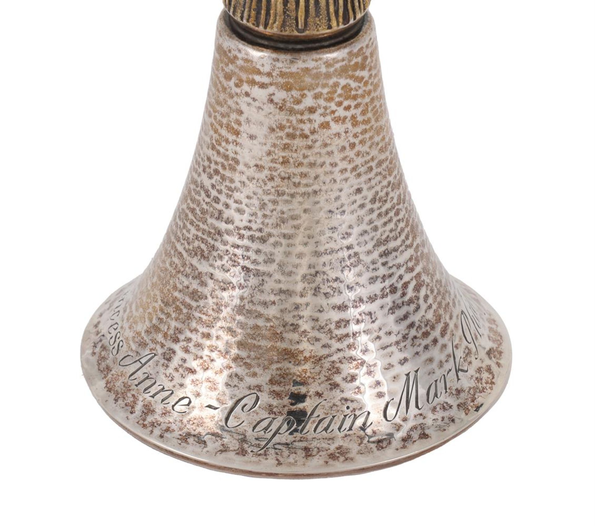 A SILVER GILT AND ENAMELLED COMMEMORATIVE TABLE BELL - Image 2 of 4