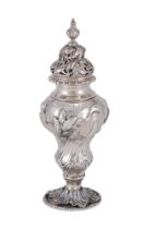 A GEORGE III SILVER CASTER