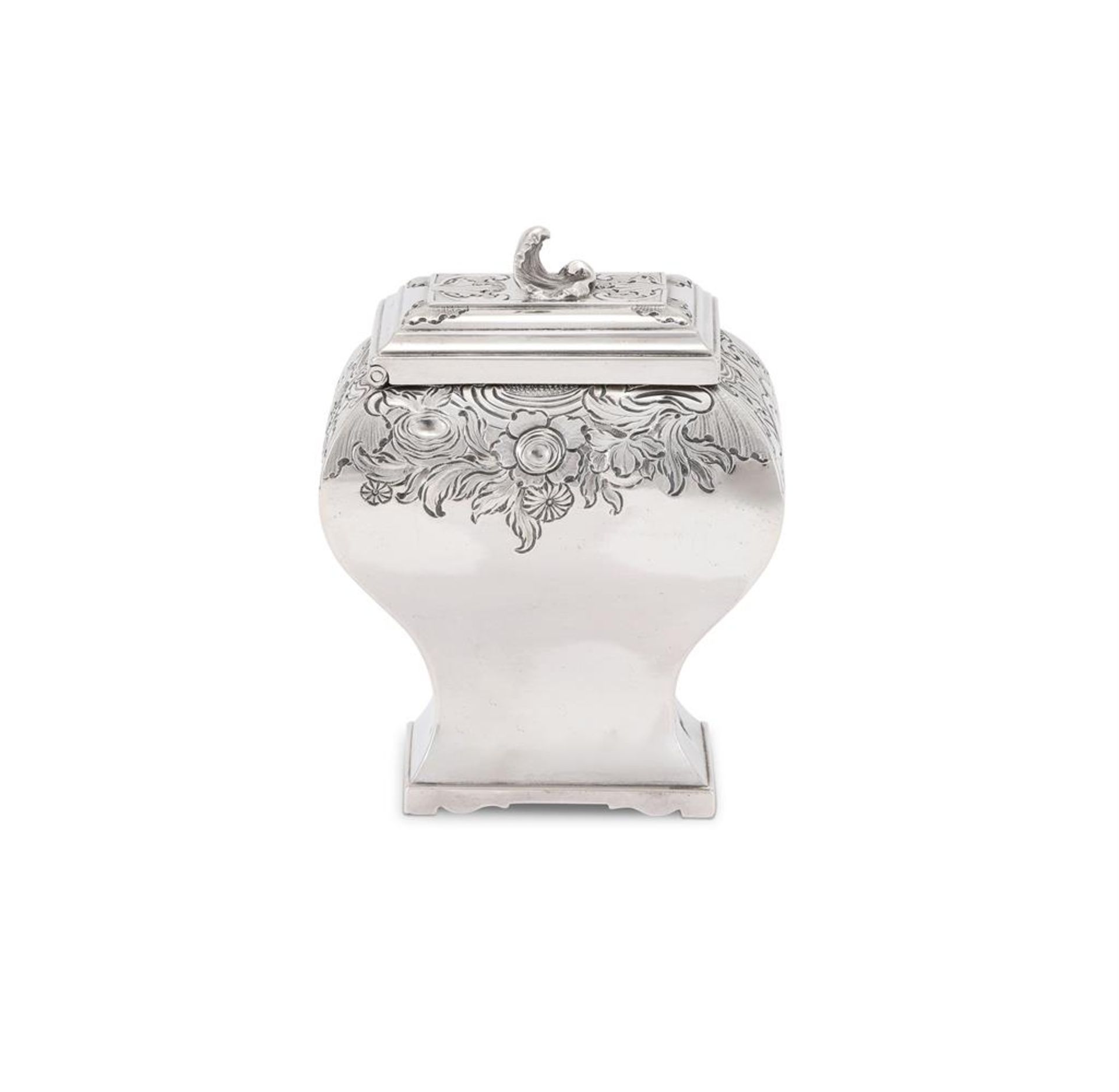 A GEORGE II SILVER TEA CADDY - Image 2 of 4