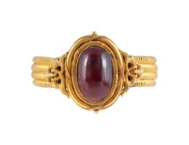 A VICTORIAN GARNET AND GOLD BRACELET, CIRCA 1870