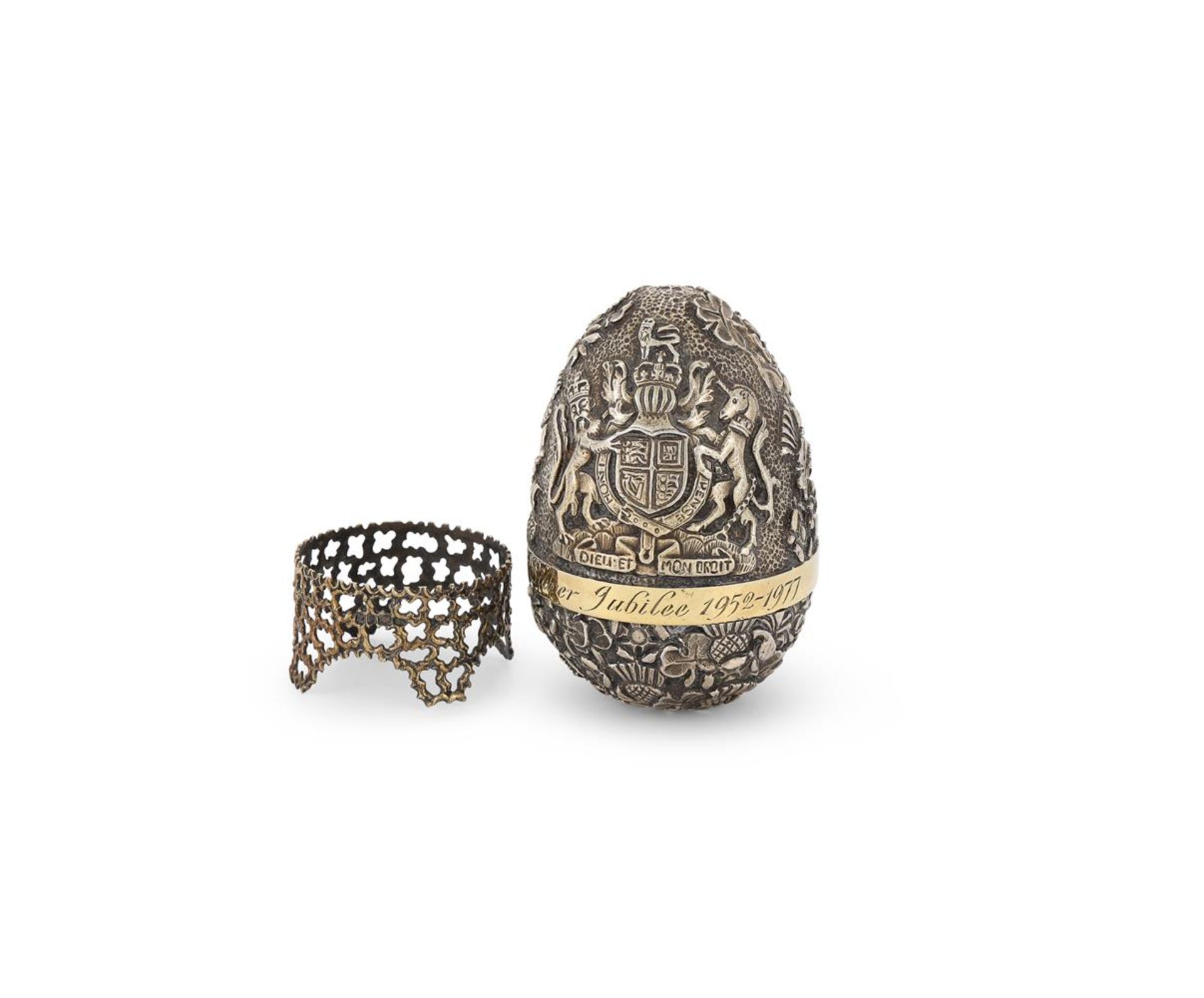 A SILVER GILT AND ENAMEL SURPRISE JUBILEE EGG - Image 2 of 4