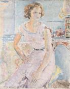 λ CATHLEEN SABINE MANN (BRITISH 1896-1959), PORTRAIT OF A LADY SEATED