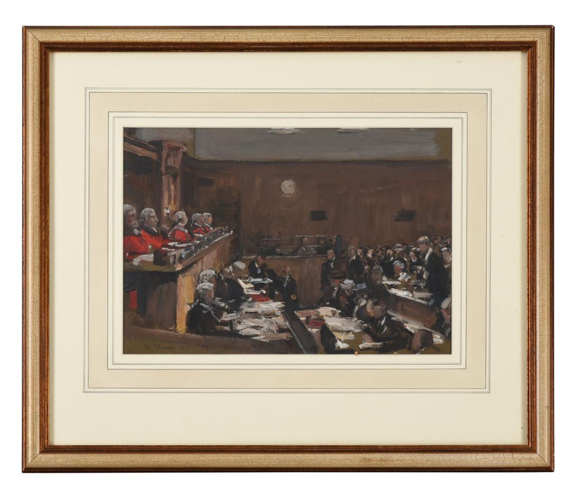 SIR JOHN LAVERY (IRISH 1856-1941), THE HEARING OF THE APPEAL OF SIR ROGER CASEMENT - Image 2 of 4