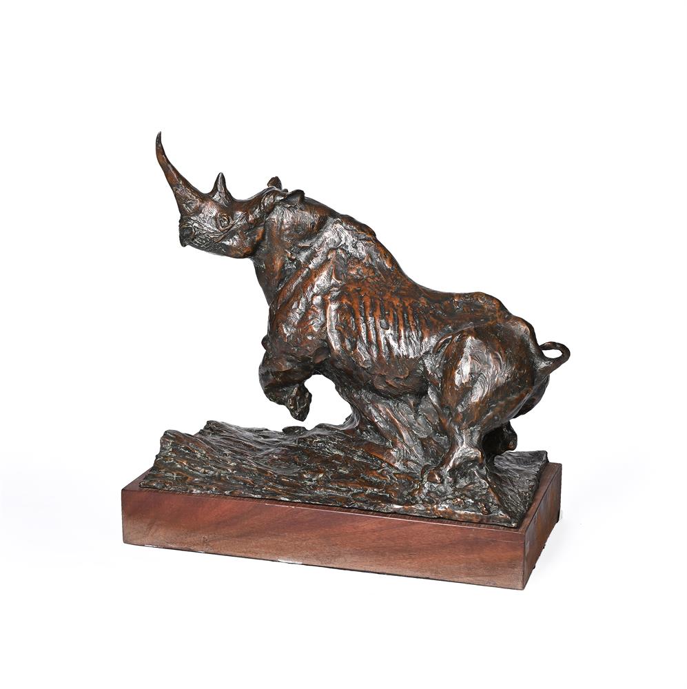 DYLAN LEWIS (SOUTH AFRICAN B. 1964), BLACK RHINOCEROS (MAQUETTE) - Image 2 of 6