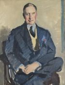 λ SIR HERBERT JAMES GUNN (BRITISH 1893-1964), SKETCH FOR PORTRAIT OF EDWARD GRINDLAY (2)