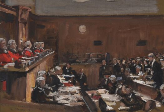 SIR JOHN LAVERY (IRISH 1856-1941), THE HEARING OF THE APPEAL OF SIR ROGER CASEMENT