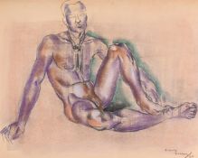 λ FRANK DOBSON (BRITISH 1886-1963), SEATED MALE NUDE