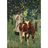 HENRY HERBERT LA THANGUE (BRITISH 1859-1929), THE COW GIRL