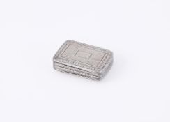 A GEORGE III SILVER RECTANGULAR VINAIGRETTE