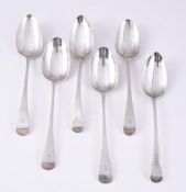 SIX OLD ENGLISH PATTERN TABLE SPOONS