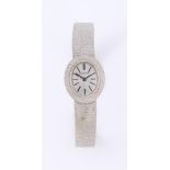 BUECHE GIROD A LADY'S 9 CARAT WHITE GOLD BRACELET WATCH