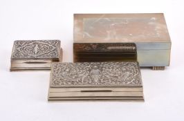THREE SILVER CIGARETTE BOXES