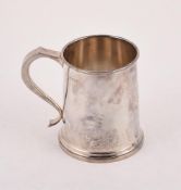 A SILVER TAPERING MUG