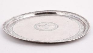 A NORTH AFRICAN SILVER CIRCULAR TRAY