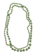 A JADEITE JADE BEAD NECKLACE