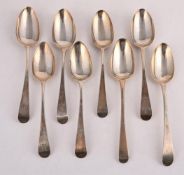 EIGHT OLD ENGLISH PATTERN TABLE SPOONS