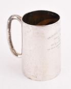 A CHINESE SILVER TAPERING MUG