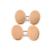 ROBERT PRINGLE & SONS, A PAIR OF POLISHED 18 CARAT GOLD CUFFLINKS, BIRMINGHAM 1891