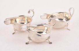 THREE OVAL SAUCE BOATS